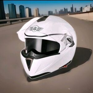 AHR Run M Dual Visor Modular Flip Up Full Face Helmet DOT